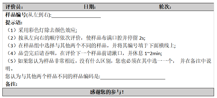 感官評價方法-三點檢驗4